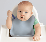 Silicone Bib | Gray | Buy 100% Silicones and Mealtime for Babies from bünky