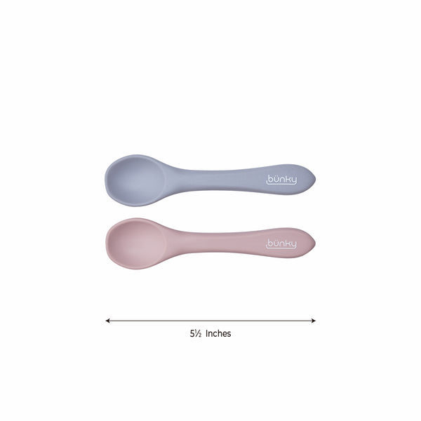 Silicone Spoon 2-Pack | Buy bunkybabys and Mealtime for Babies from bünky