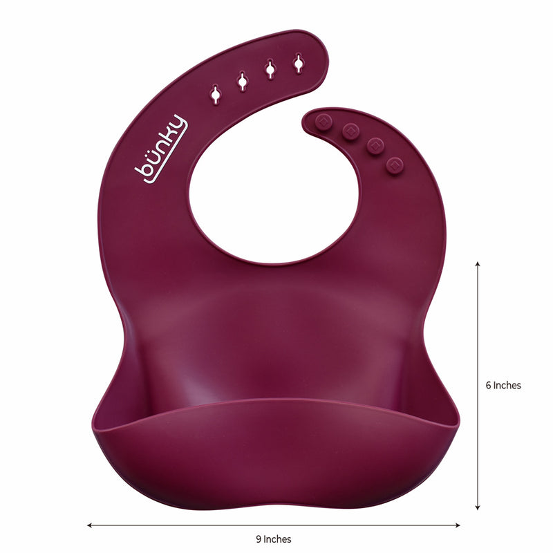 Silicone Bib | Beet | Buy 100% Silicones and Mealtime for Babies from bünky