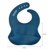 Silicone Bib - Navy | Buy 100% Silicones and Mealtime for Babies from bünky
