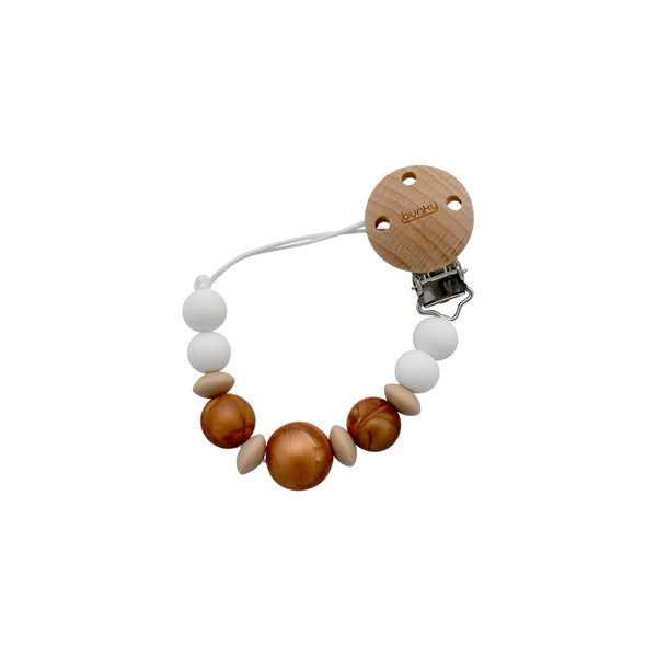 Pacifier Clip || Ava | Buy Silicone + Woods and Teethers + Clips for Babies from bünky