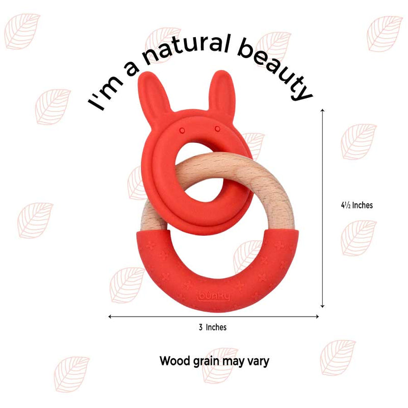 Bunny-Shaped Silicone Wood Teething Rings Minimalist Hipster